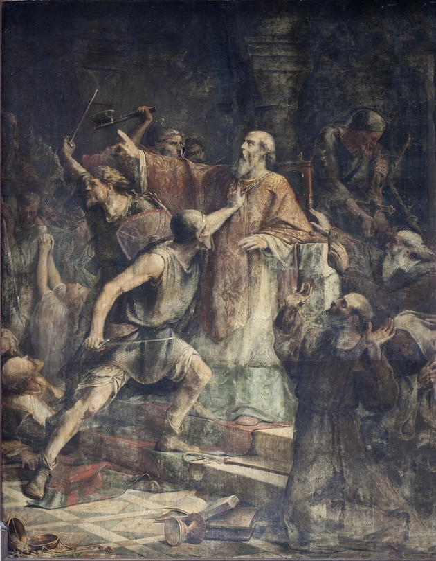 Le Martyre de St Gohard, tableau d'Edouard Jolin © La Goëlette